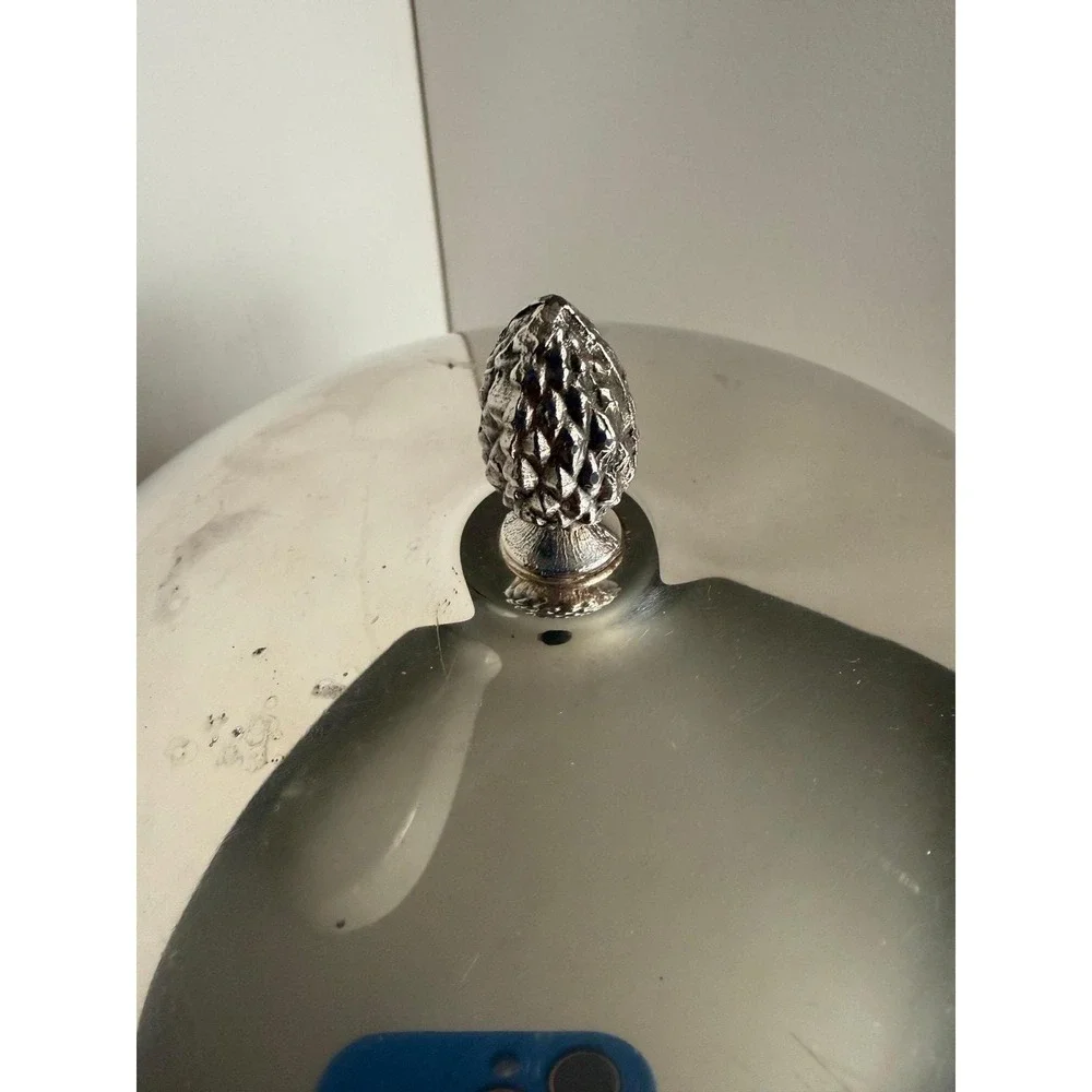 Vintage Sheffield Silver Co. silver plate ice bucket, pineapple finial, HEAVY